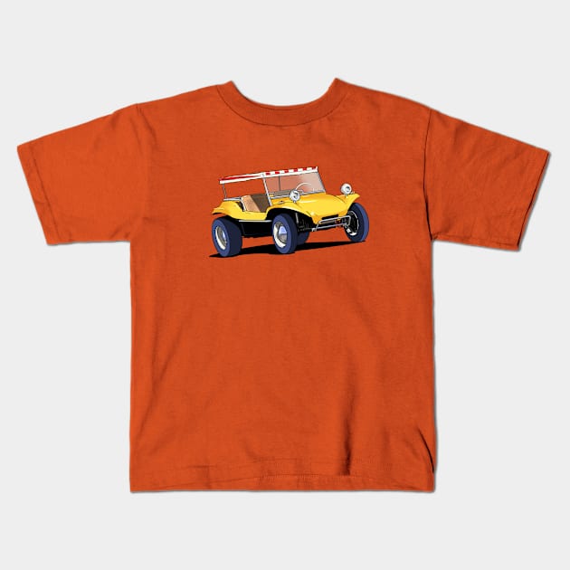 Yellow Beach Buggy Kids T-Shirt by Webazoot